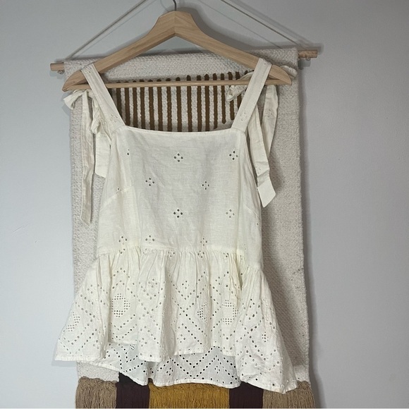Madewell Rosalie Tie-Strap Top in Geo Eyelet - Picture 2 of 7